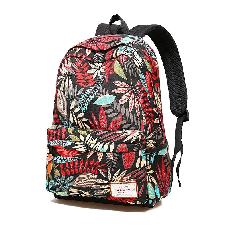 Artistic Printed Waterproof Backpack - Stylish Korean School Bag