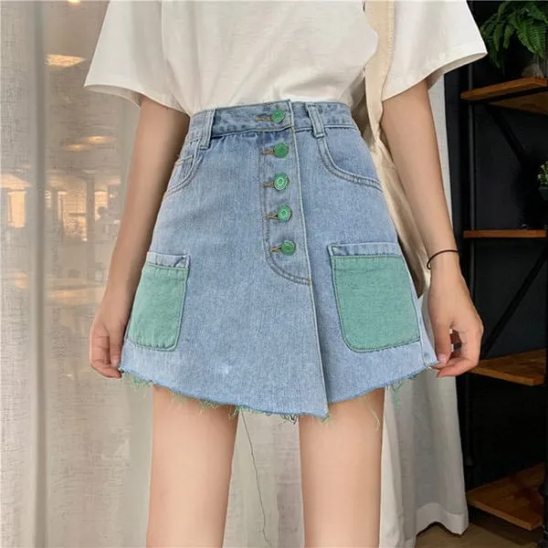 Artsy Denim Skirt