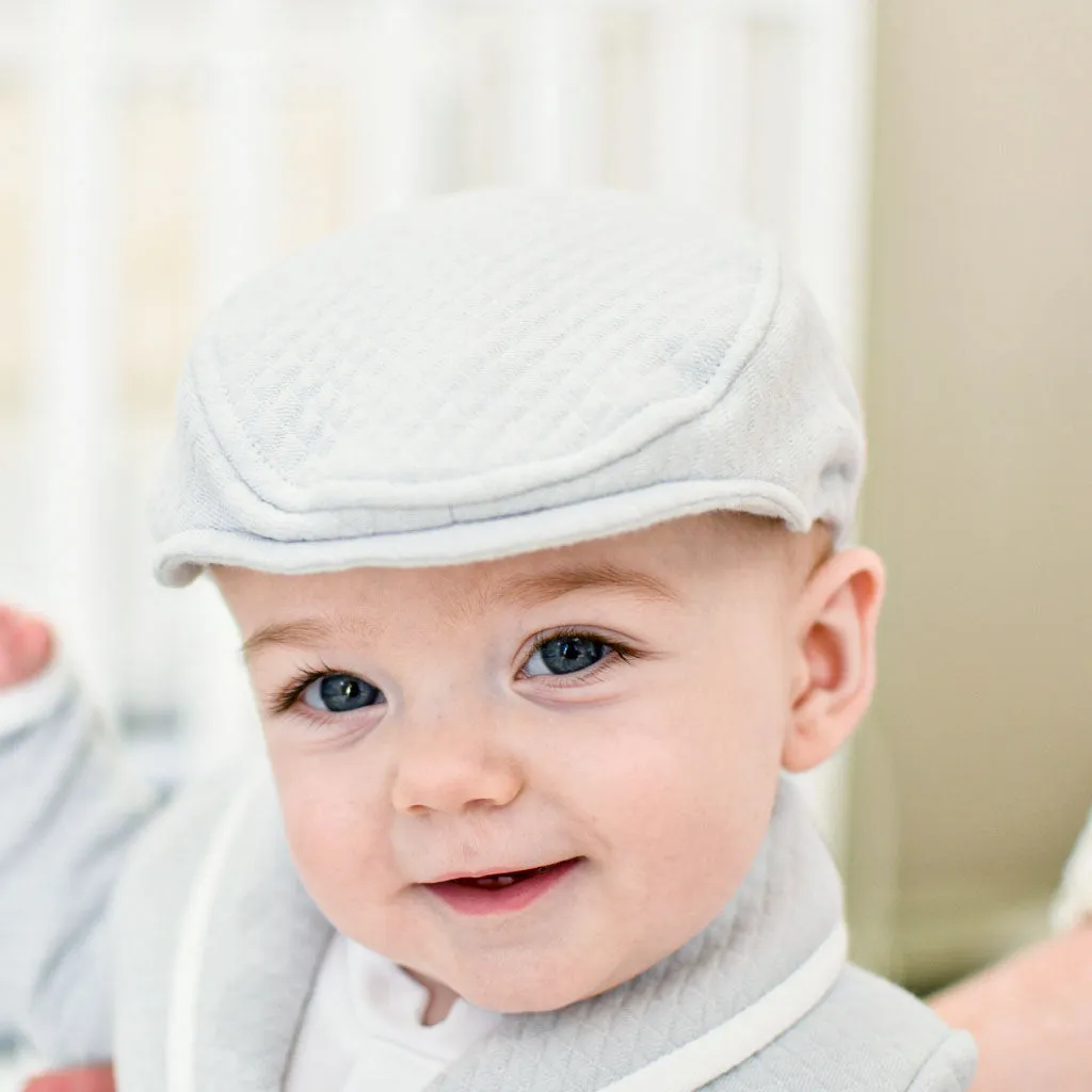 Asher Grey Quilted Newsboy Cap