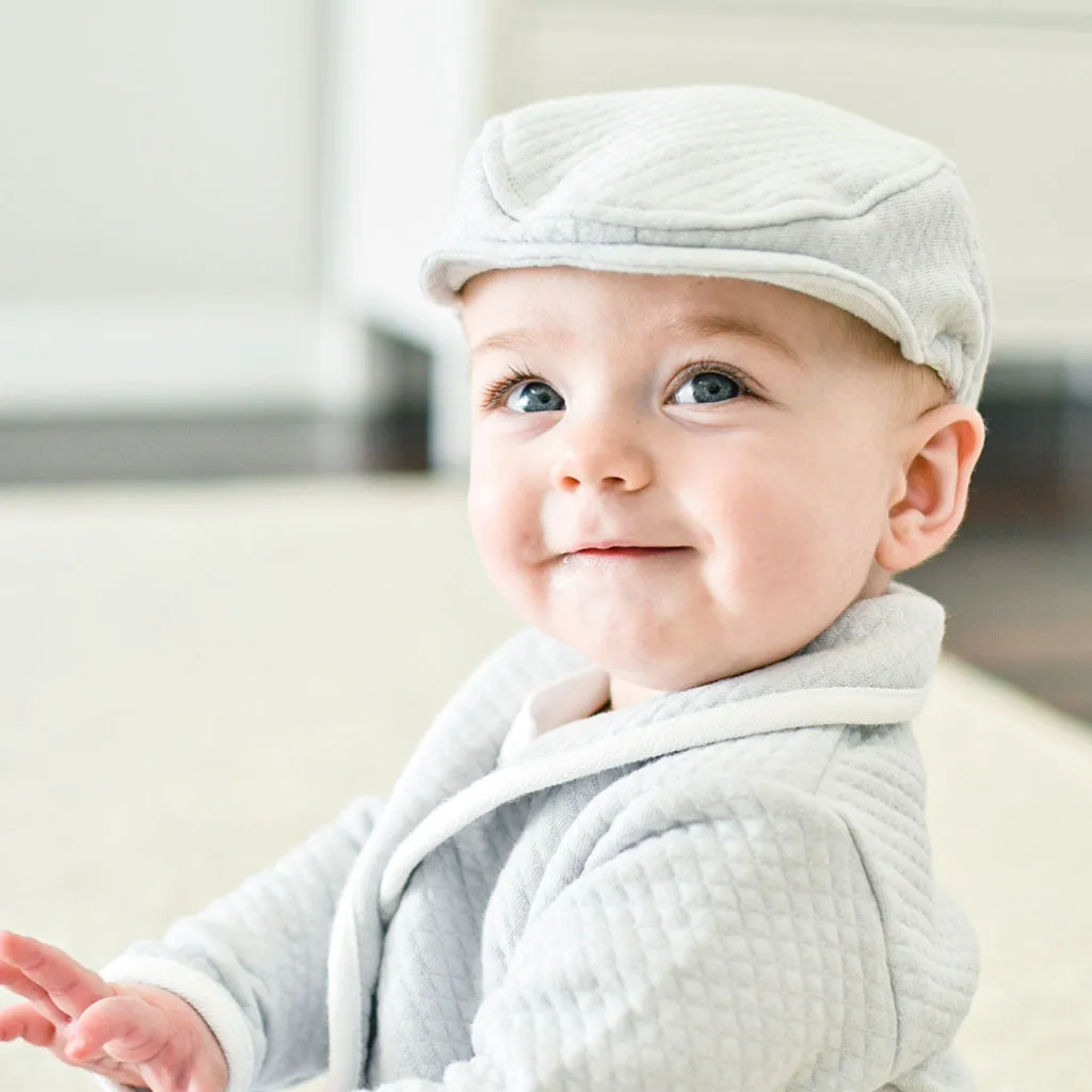 Asher Grey Quilted Newsboy Cap