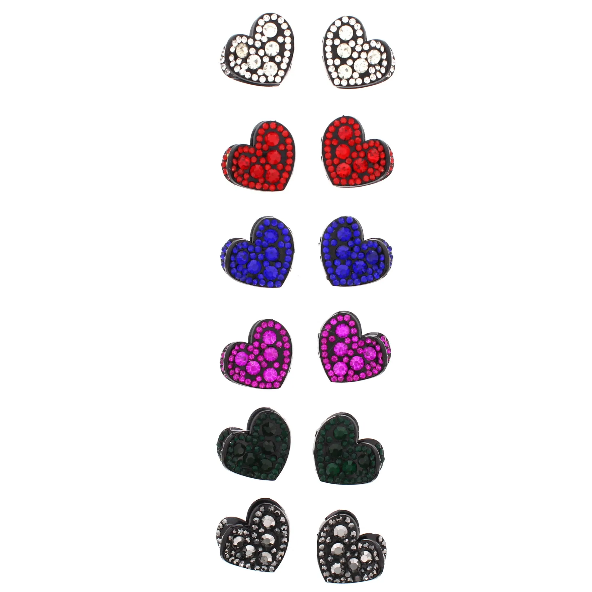 Assorted Colour 3.2cm Stone Heart Shaped Mini Clamps