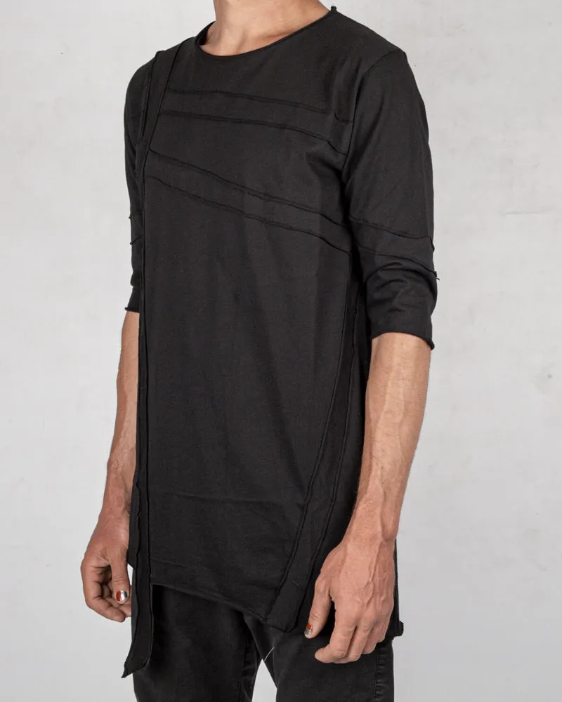 Asymmetric band tshirt black