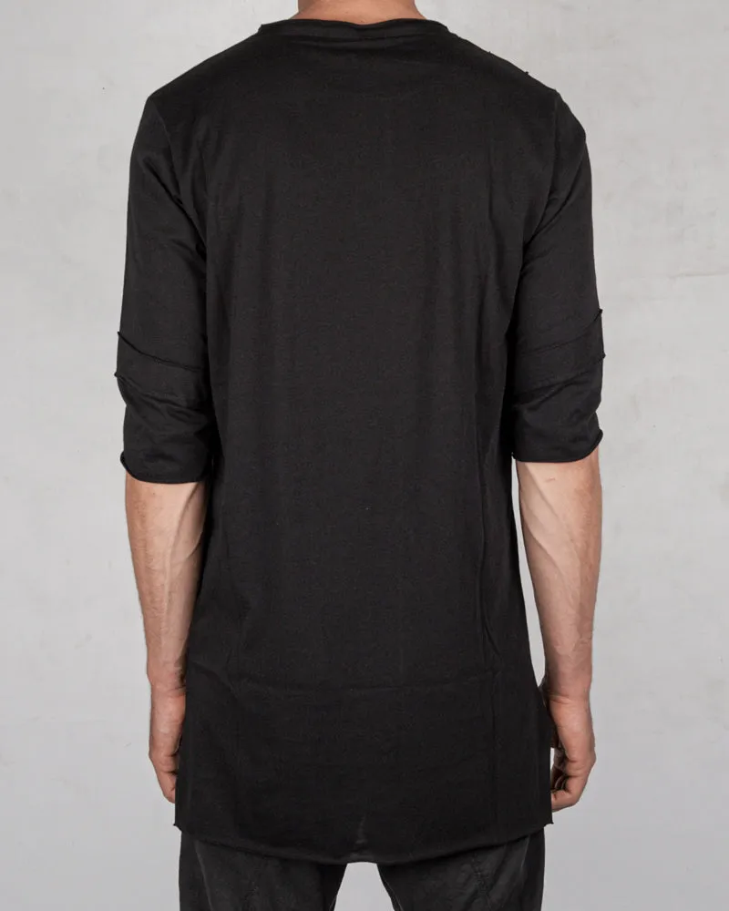 Asymmetric band tshirt black