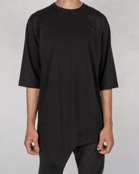 Asymmetric crew neck tshirt black