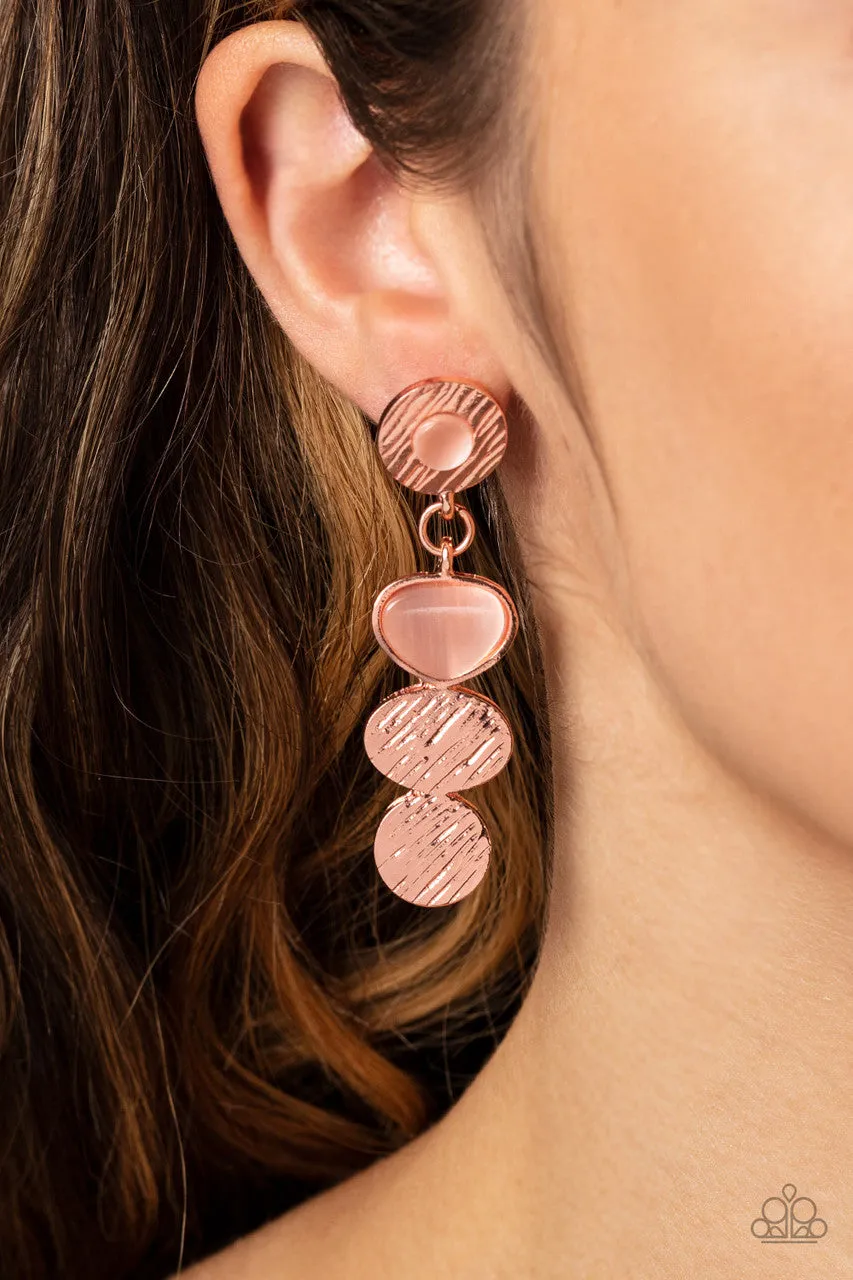 Asymmetrical Appeal Copper Paparazzi Earrings