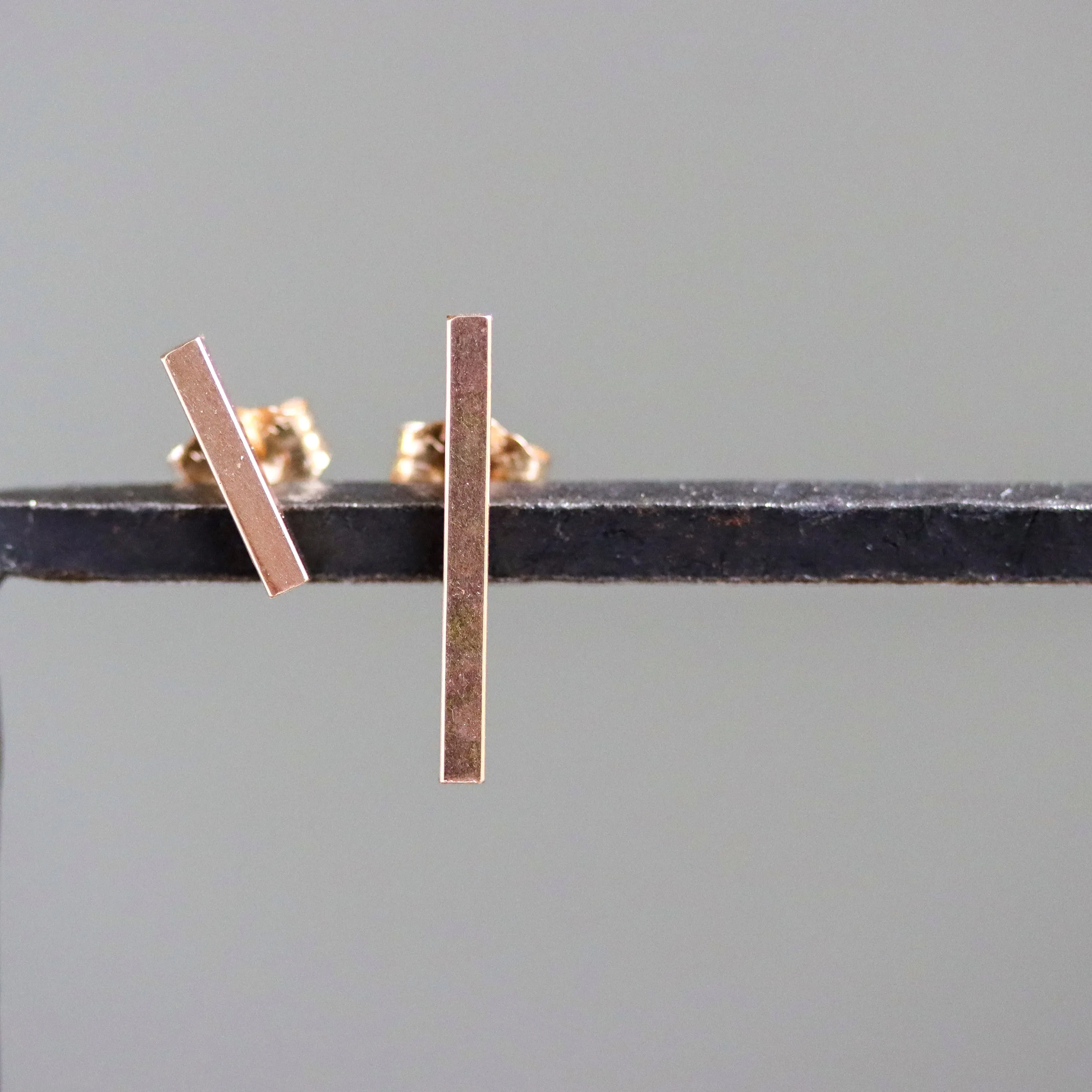 Asymmetrical Bar Post Earrings