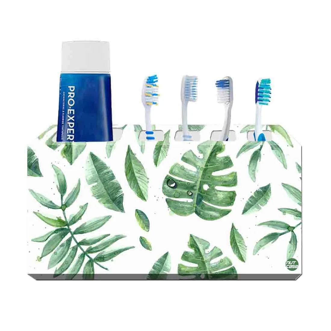 Attractive Wall Mounted Toothbrush Holder - Happy Leaves