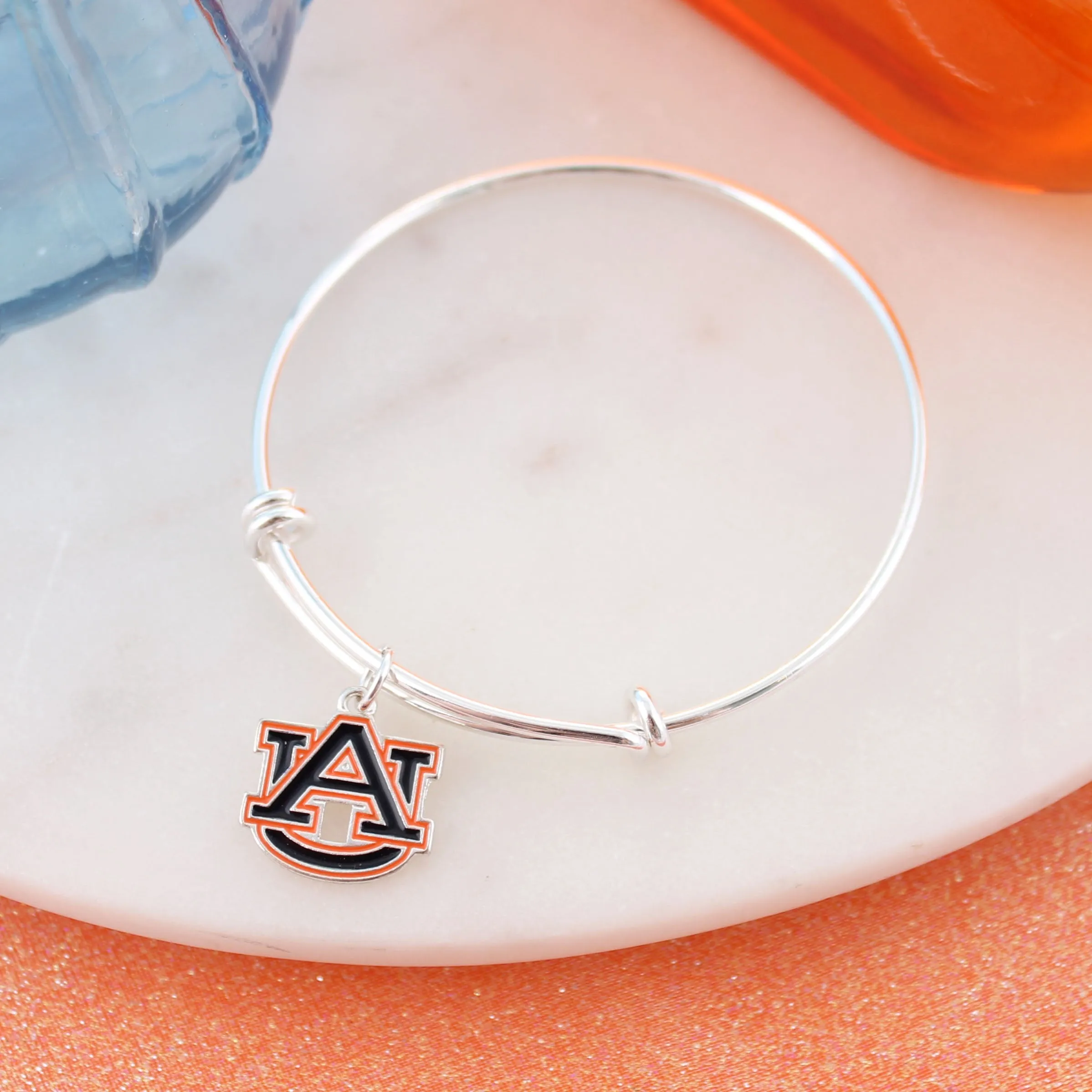 Auburn Enamel Logo Wire Bracelet