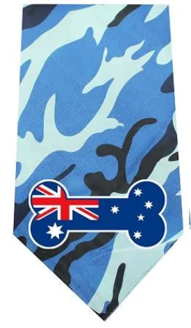 Australian Bone Flag Screen Print Bandana Blue Camo