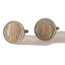 AUTHENTIC VINTAGE FRENCH FRANC CUFFLINKS