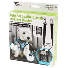 Auto Pet Seat Belt Leash with Net Divider