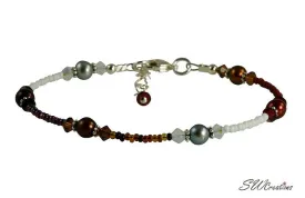 Autumn Colors Pearl Beaded Anklet