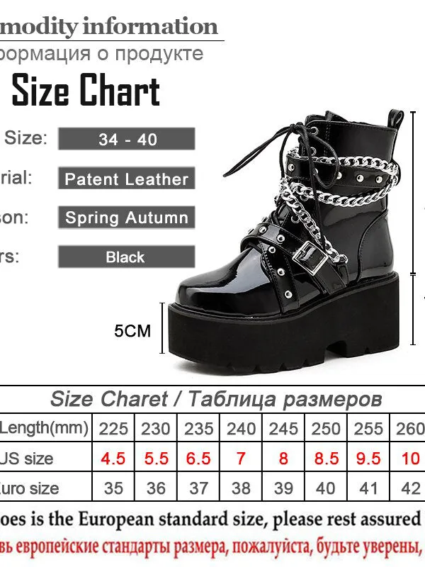 Autumn Winter Boots Women Sexy Chain Boots Ankle Buckle Strap Ankle Boots