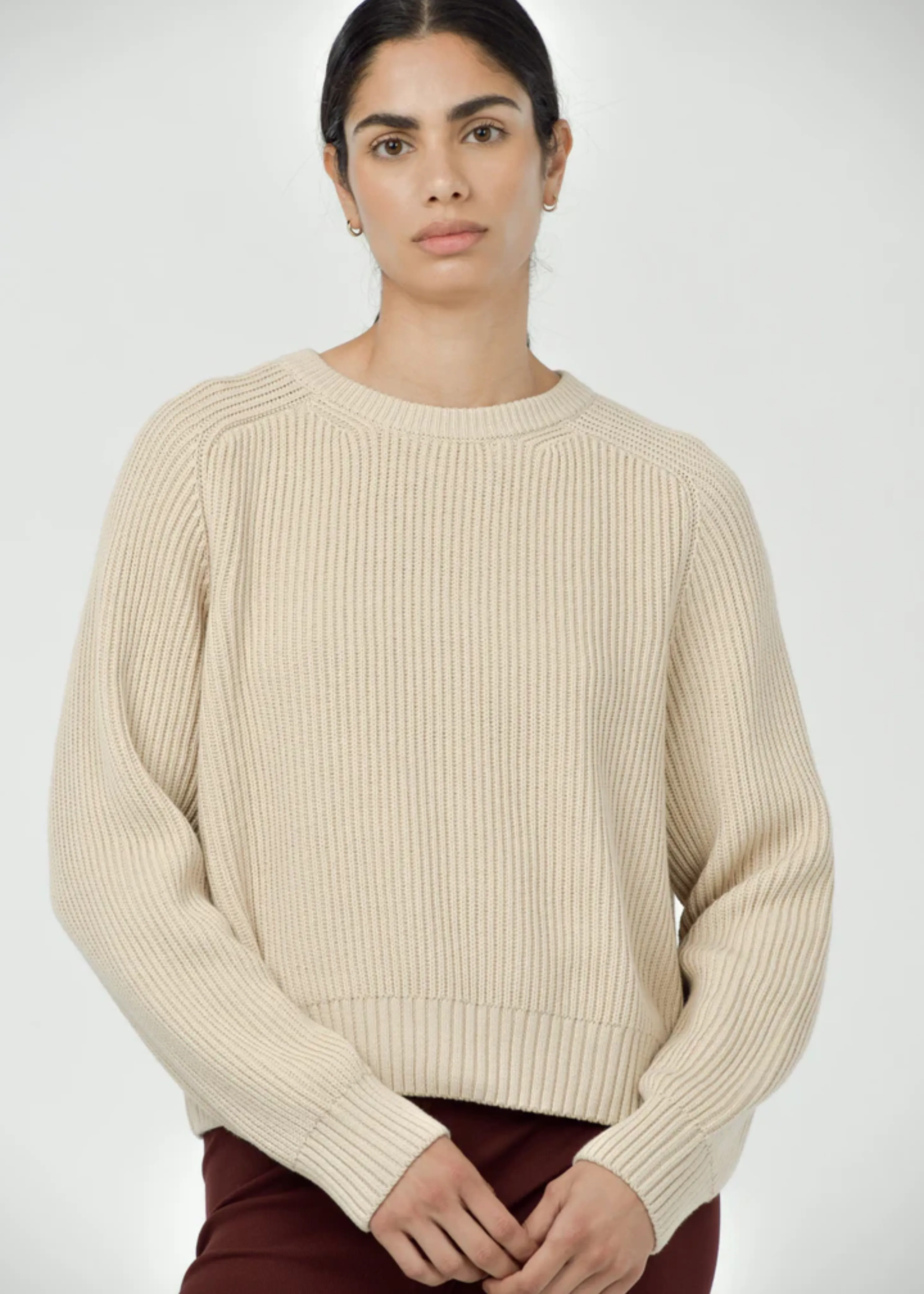 Avery crew neck sweater, Oat