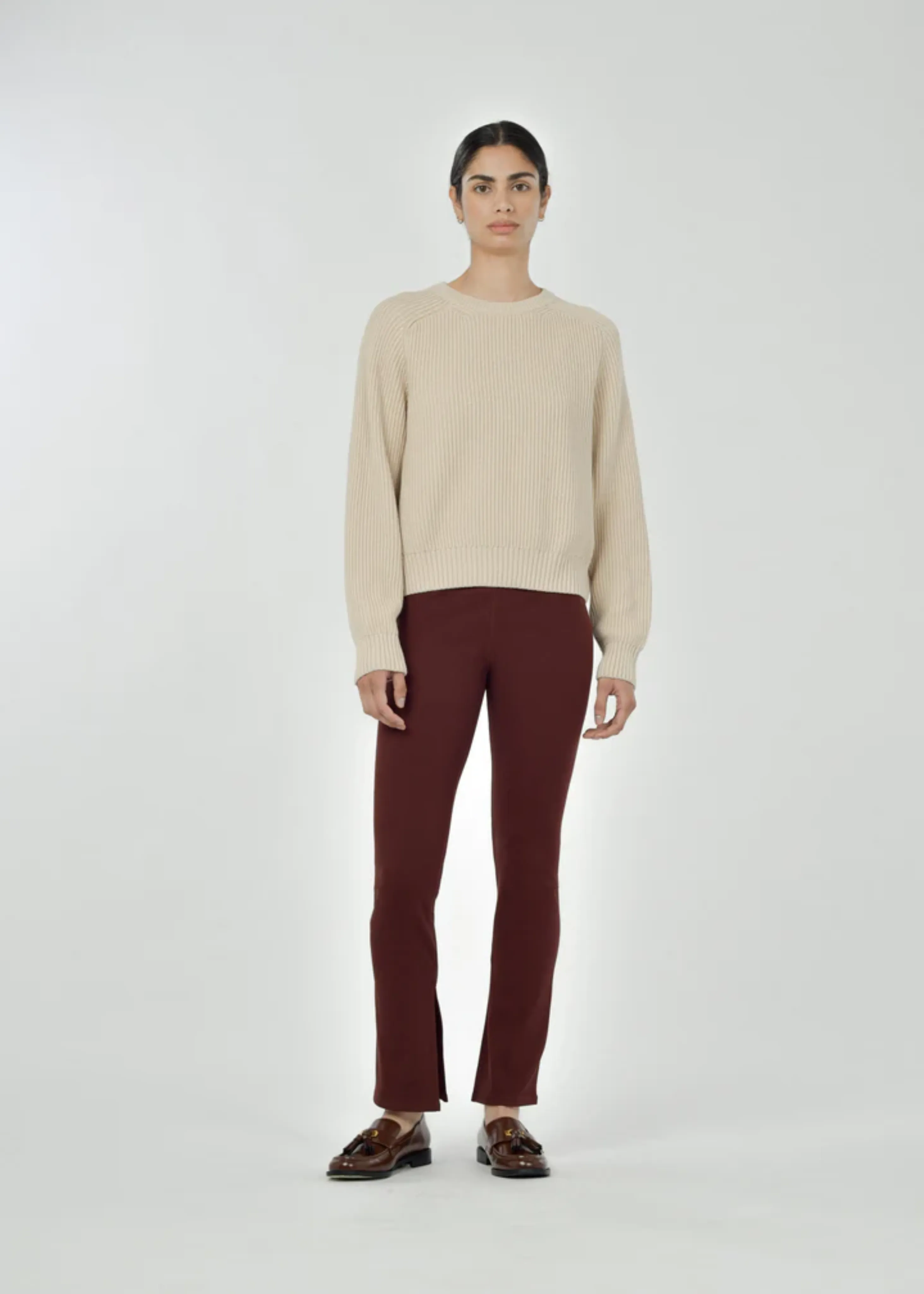 Avery crew neck sweater, Oat