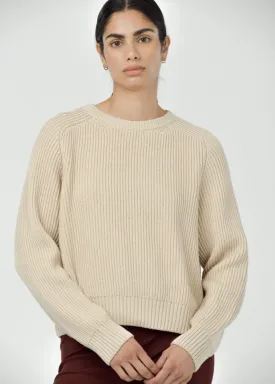 Avery crew neck sweater, Oat