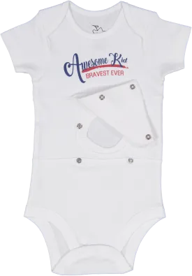 Awesome Kid Boys Blue/Red Feeding Tube Onesie