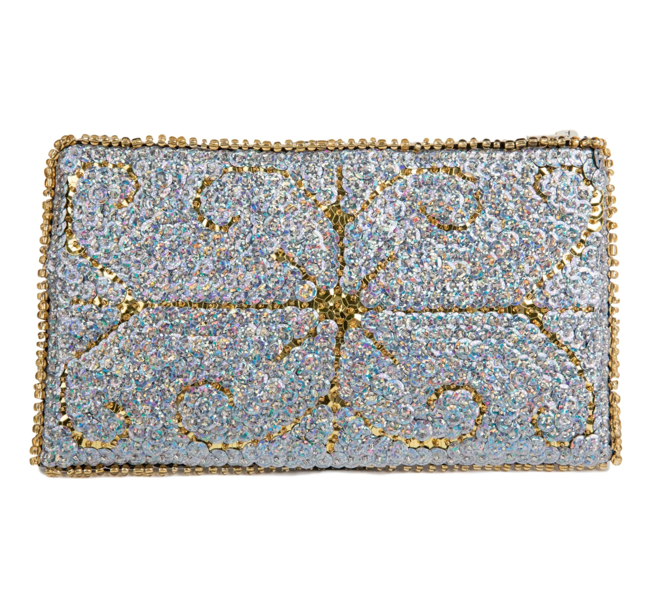 Ayizan Haitian Beaded Clutch - Silver, Gold