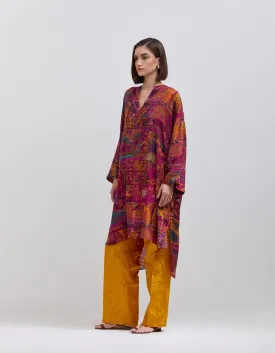 Azaad Trousers Silk Damask Mustard