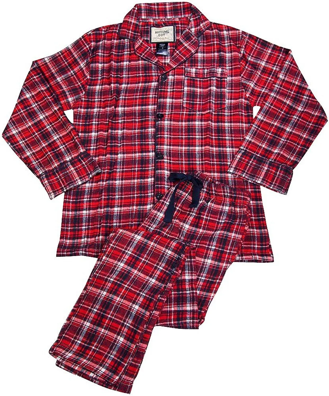 B O P J - Mens Long Sleeve Flannel Pajamas