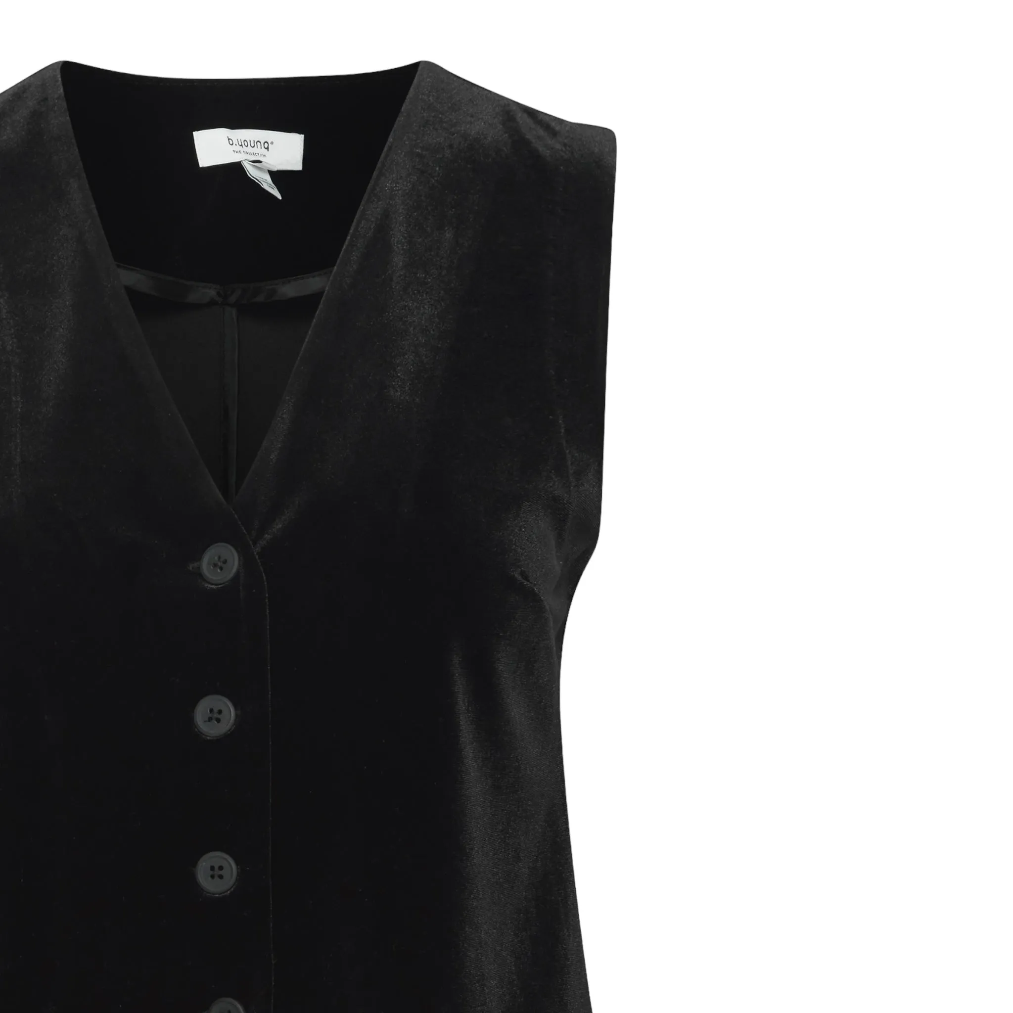 B Young Perlina Velvet Waistcoat Black