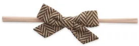 Baby Bling Brown Chevron Print Skinny Bow Headband