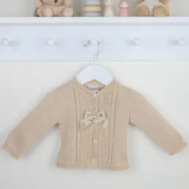 Baby Girls Cardigan with Bow - Beige