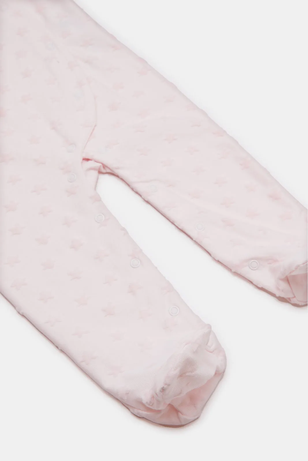 Baby Pink Print Long Sleeves Sleepsuit