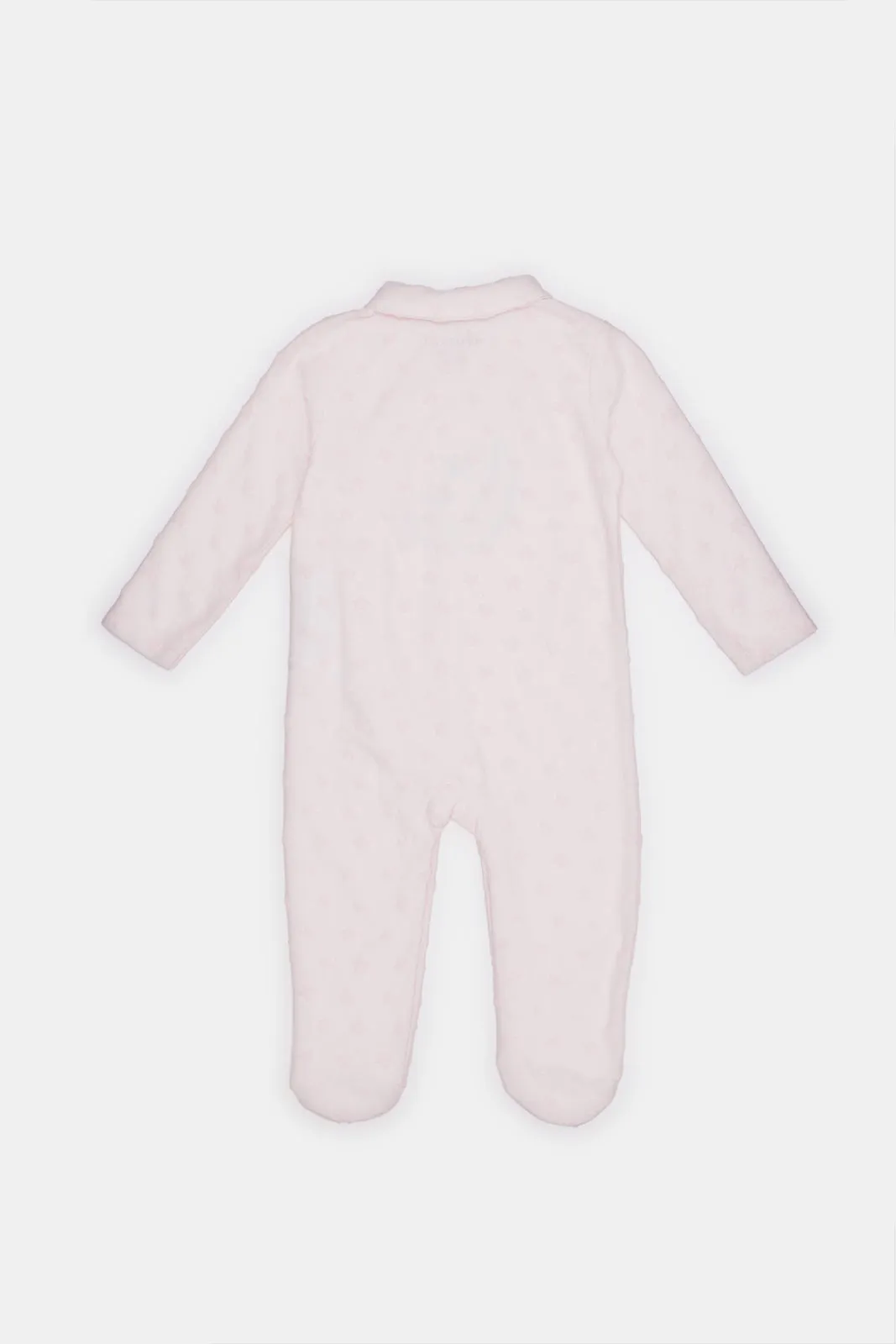 Baby Pink Print Long Sleeves Sleepsuit