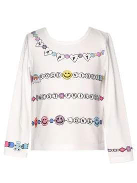 Baby Sara Friendship Bracelet Rhinestone Long Sleeve Top