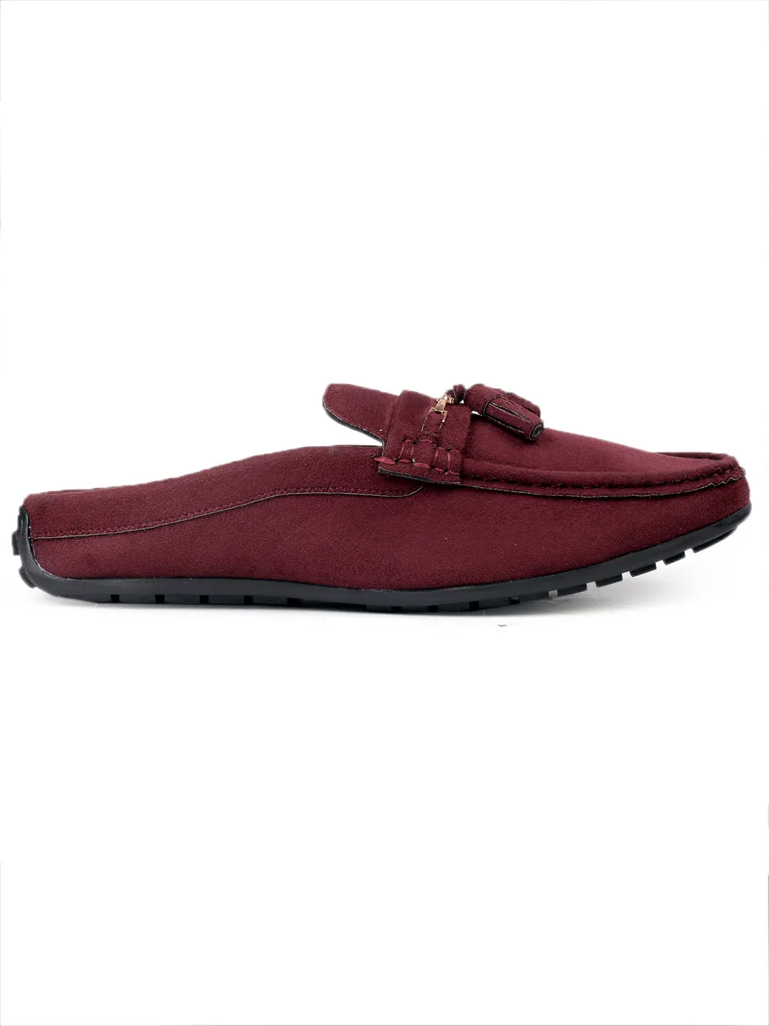 Bacca Bucci JAMBOREE Fashion Mules/Clogs/Backless Loafers for Party/Travel/Office-Velvet Maroon