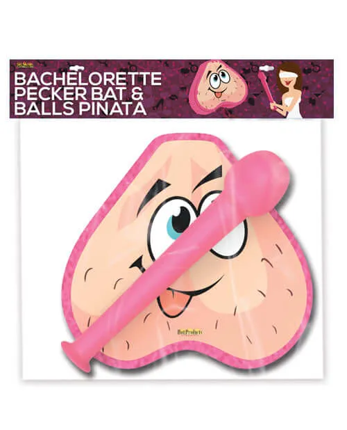 Bachelorette Pink Pecker Bat and Balls Pinata Combo Pack - Fun Party Game and Decor