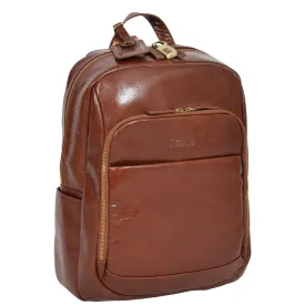 Backpack Chestnut Real Leather Large Travel Rucksack Cora