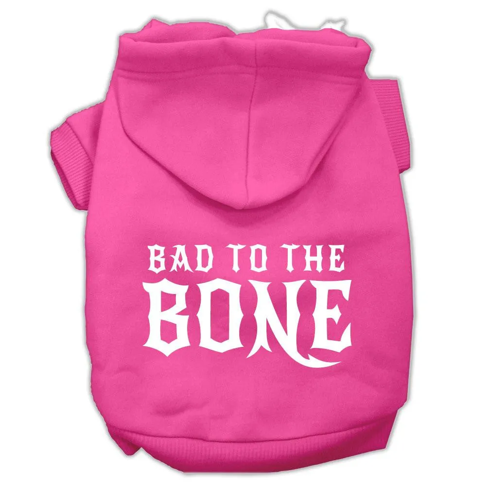 Bad To The Bone Dog Pet Hoodies Bright Pink Size Sm (10)