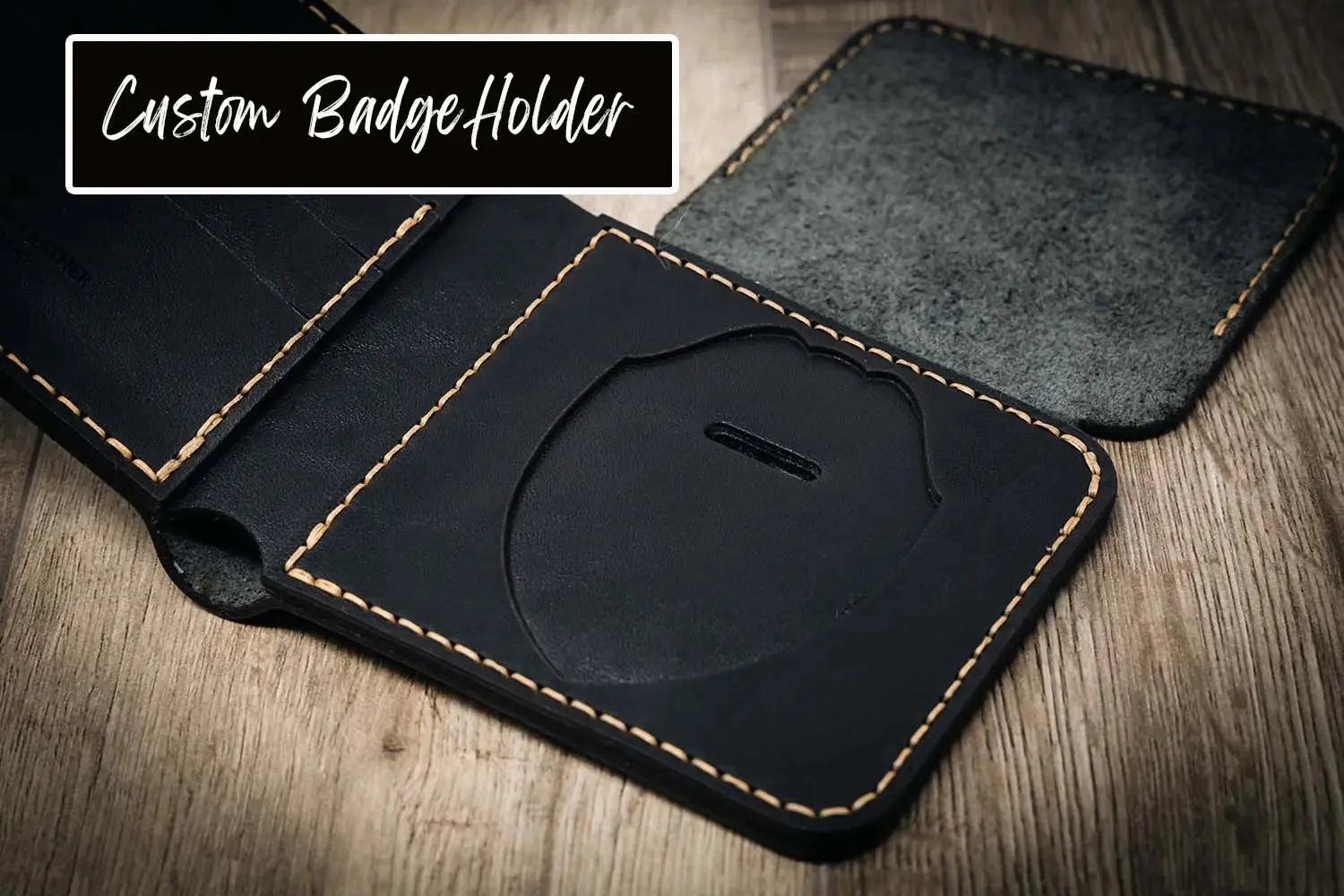 Badge Long Wallet - Black