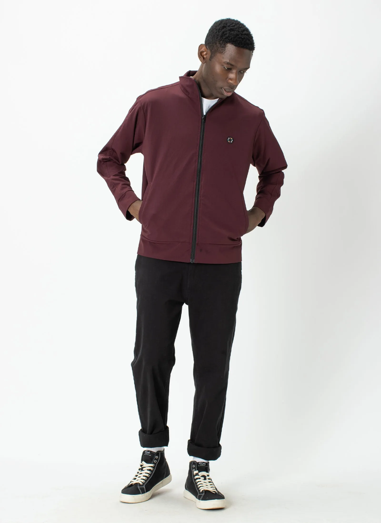 Badge Track Jacket Oxblood