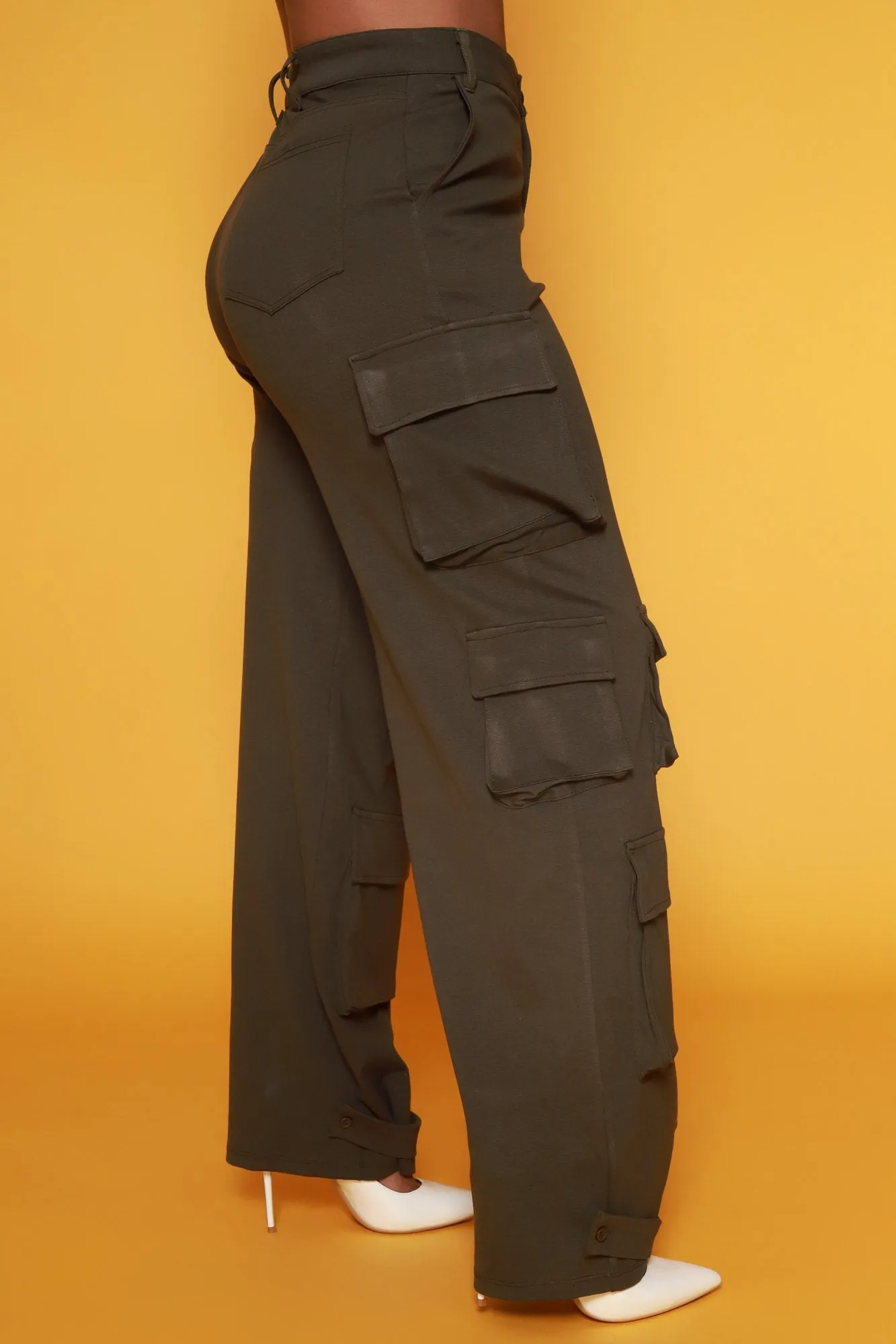 Baggy Multi Pocket Long Cargo Pants - Olive