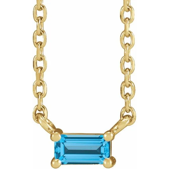 Baguette Solitaire Necklace