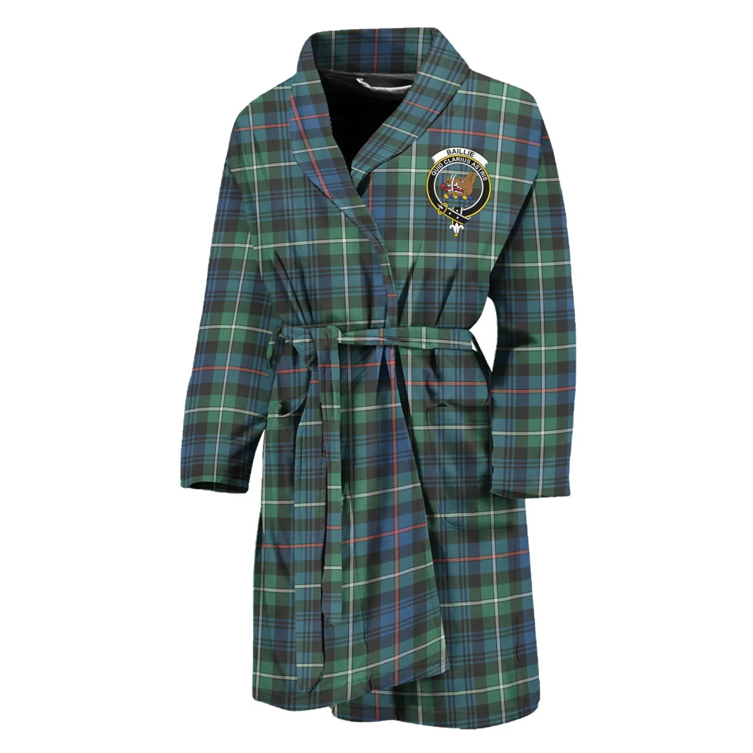 Baillie Ancient Tartan Bathrobe with Family Crest