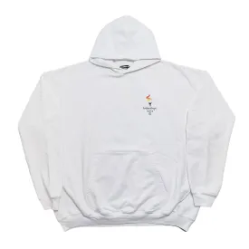 Balenciaga Paris Olympics Embroidery Oversized Hooded Sweatshirt White