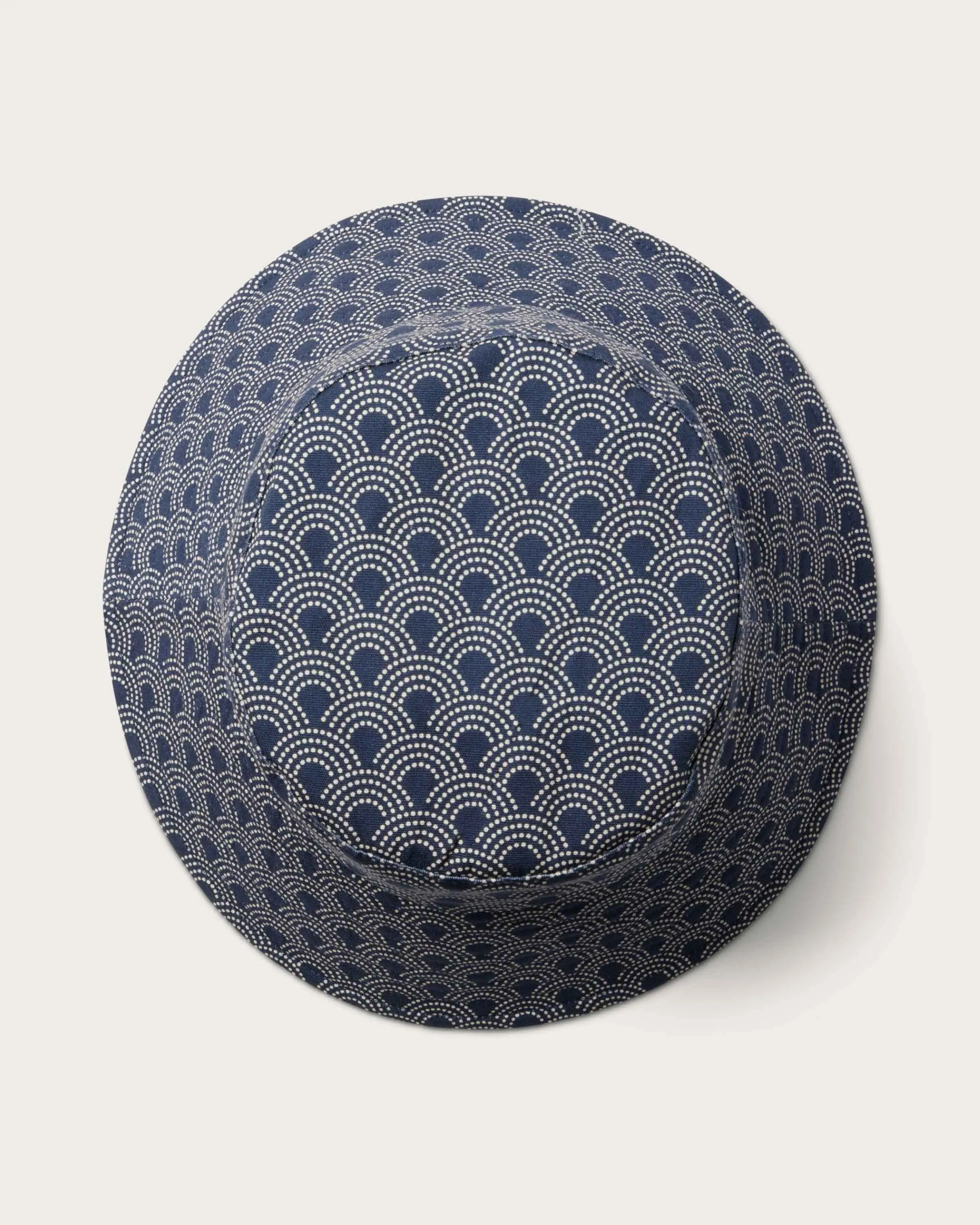 Bali Wide Brim Bucket in Indigo Waves