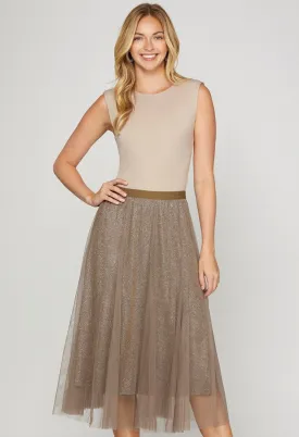 Ball Drop Midi Skirt