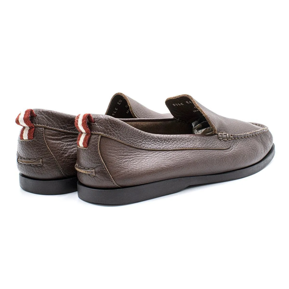 Bally Carbo Slip On Loafers Leather Brown Colour For Men