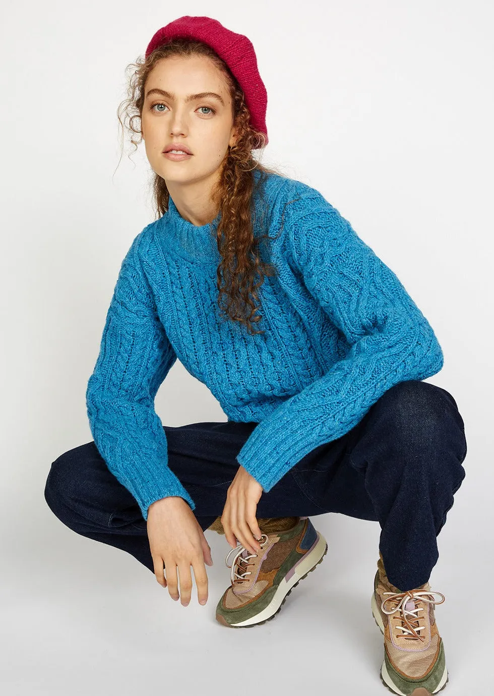 Ballybay Aran Beret - Bramble Berry