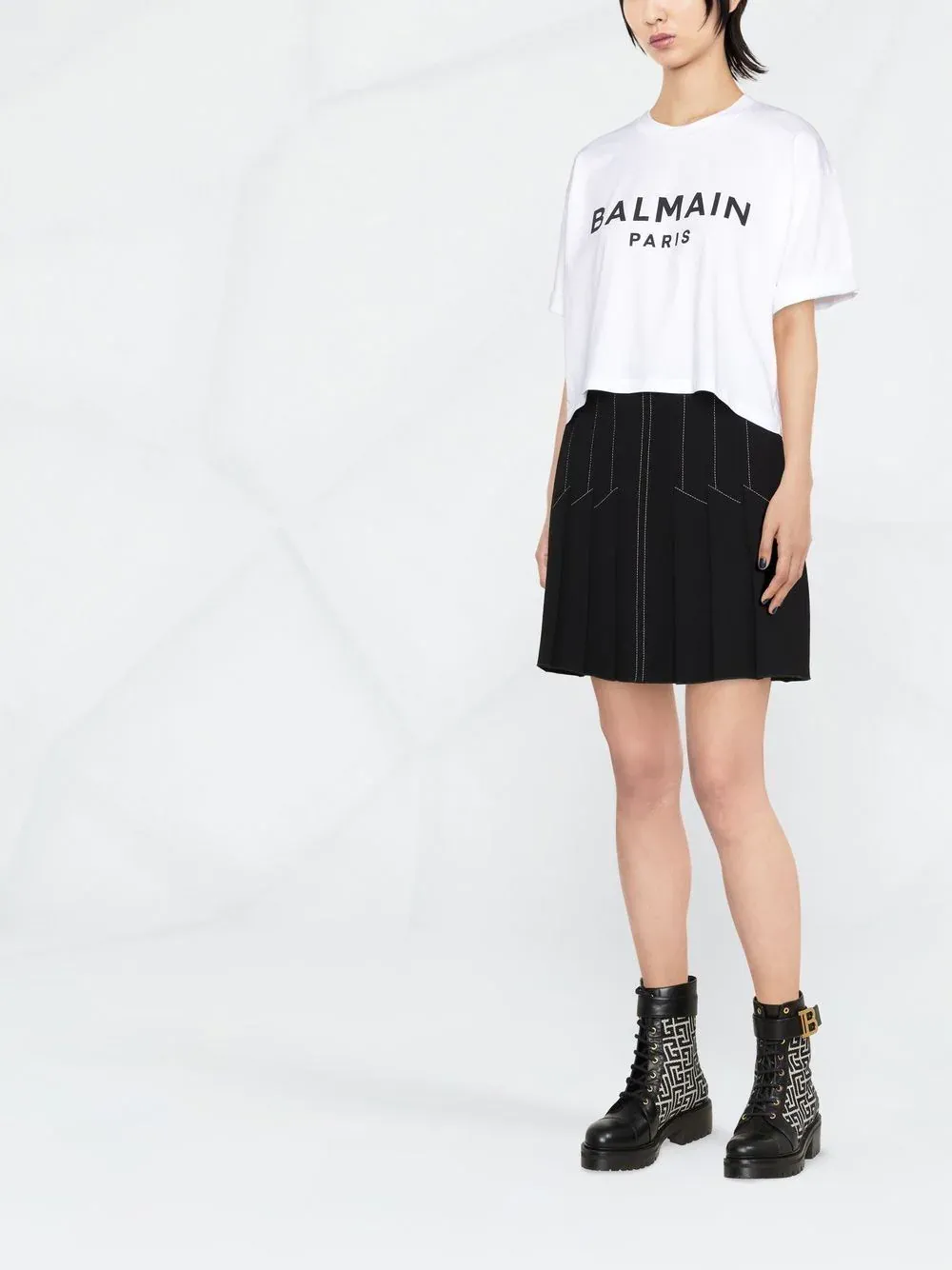 Balmain Printed Cropped T-Shirt