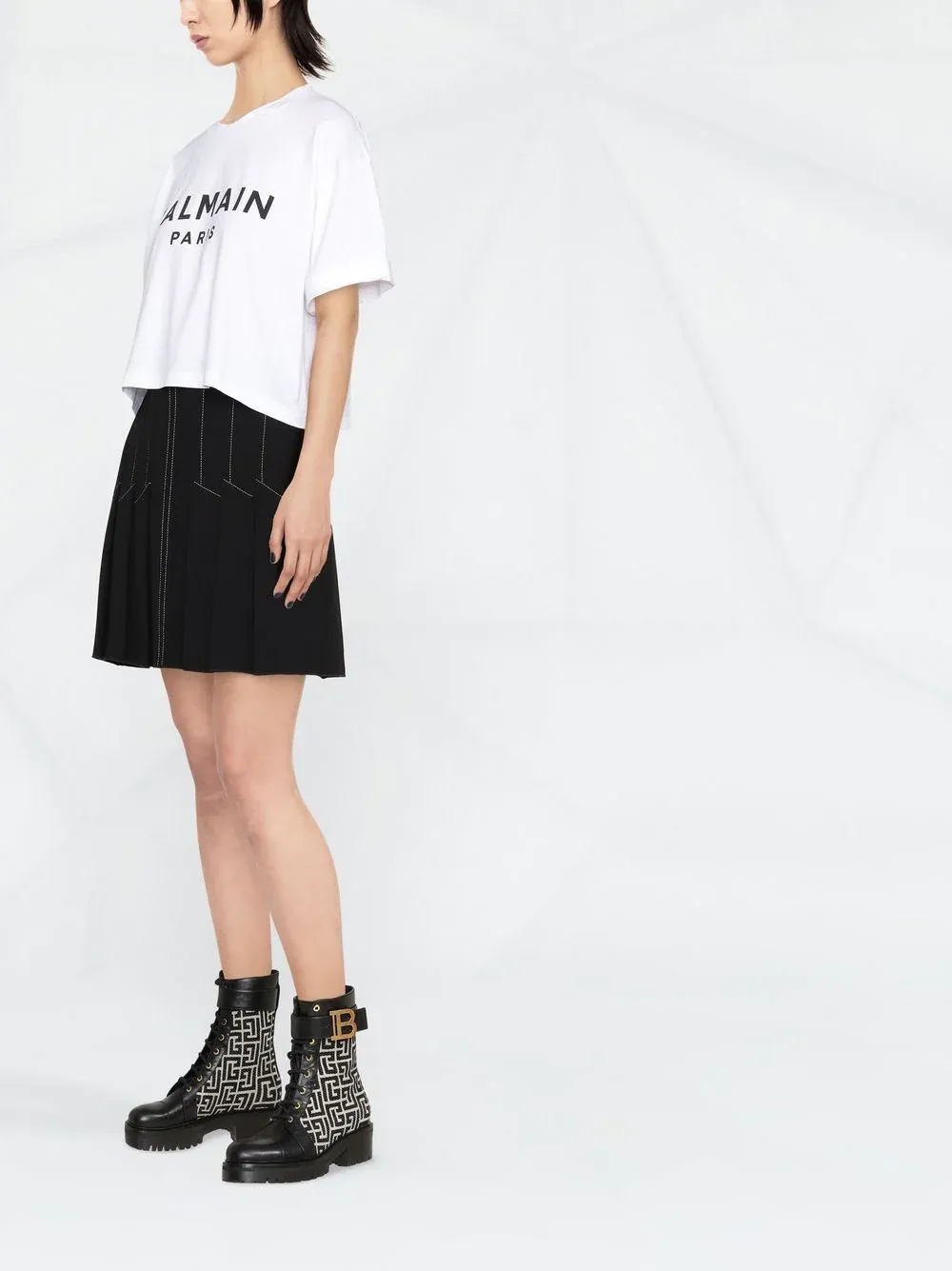 Balmain Printed Cropped T-Shirt