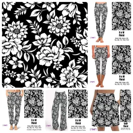 B&W Floral skorts with pockets