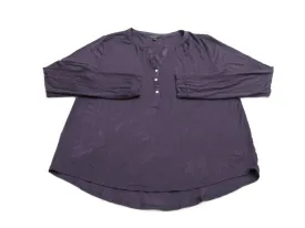 Banana Republic Womens Henley Blouse Top Long Sleeves Purple Size Large