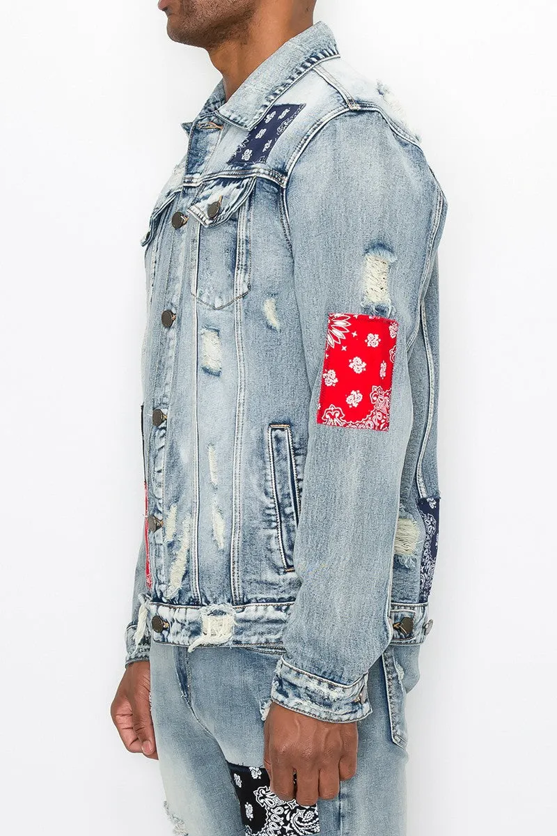 Bandana Patch Denim Jacket