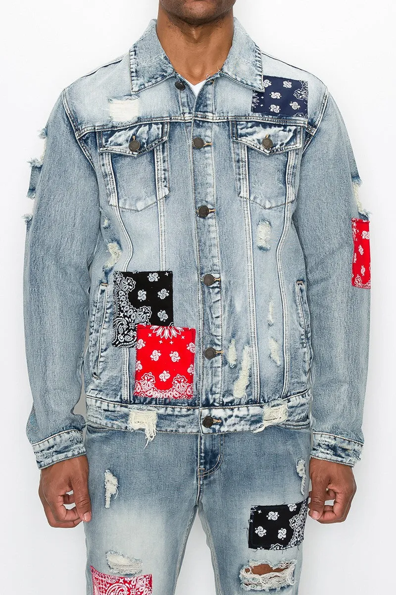 Bandana Patch Denim Jacket